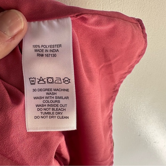 Beyond Words Floral Tiered Dress Pink Yellow Ruffle Size M - Picture 5 of 5